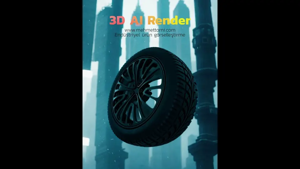 Jant ve lastik – 3D AI render – 3D çalışma